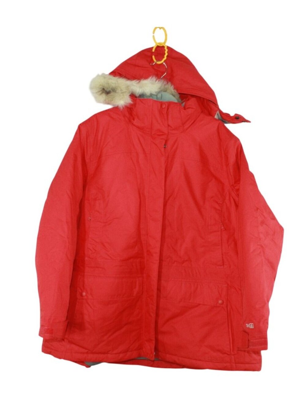 LL Bean Women's 3X Plus Red Down Insulated Winter Parka Jacket Faux Fur Warm